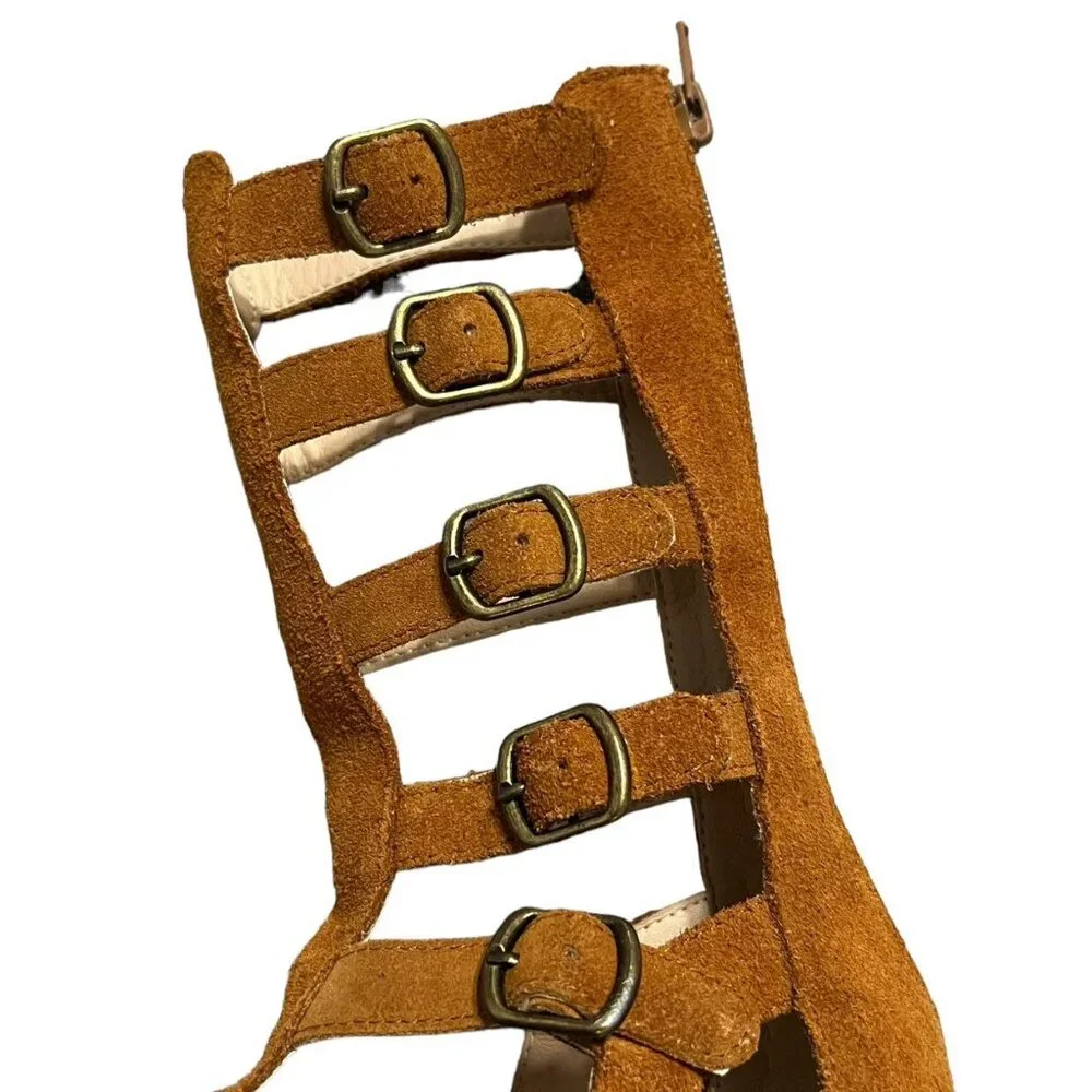 Royal Roe Boutique Sz 11/12 Suede Gladiator Boots Sandals